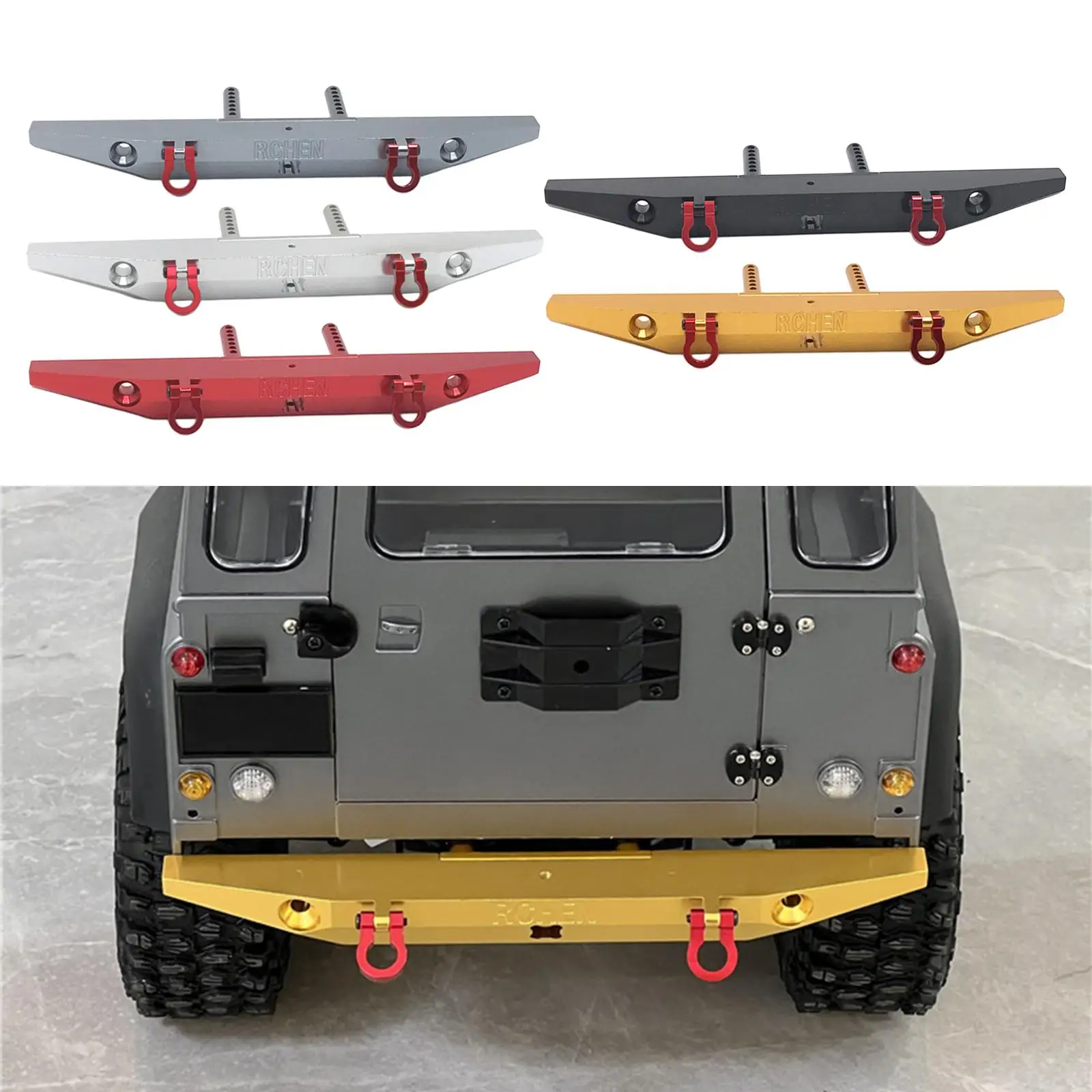 Metall-Heckstoßstangen-Ersatz für SCX10 90046 90047 1/10 RC Hobby Car Crawler DIY Trucks