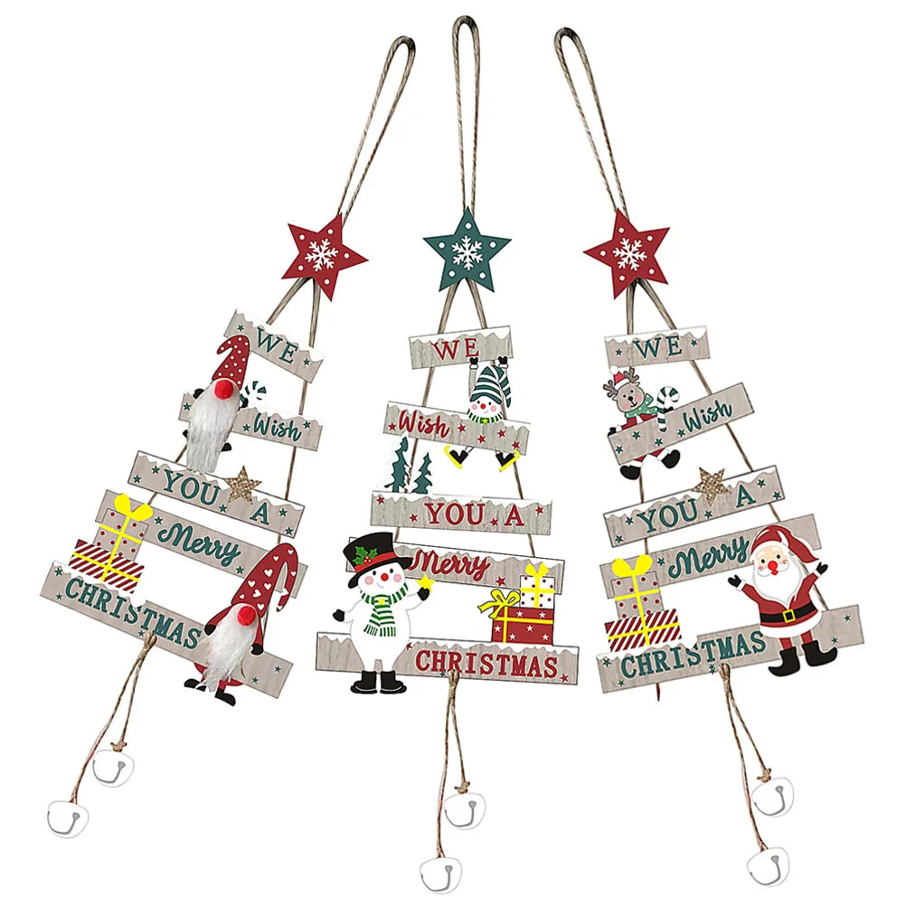 

3Pcs Wooden Santa Claus Hanging Ornaments Christmas Xmas Tree Decor Christmas Tree Pendants Xmas Party Decorations