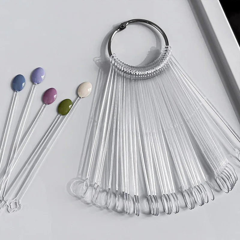 Valse Nail Art Kleur Kaart Display Stand Gel Polish Sjabloon Fan Vorm Nail Art Tips Sample Stand Nagellak Praktijk Palet