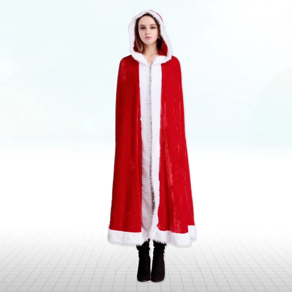

Красный рождественский плащ, накидка с капюшоном, Рождественский костюм Миссис Санта-Клауса, Xl, вельветовая накидка премиум-класса для вечеринки, Рождественский плащ для косплея