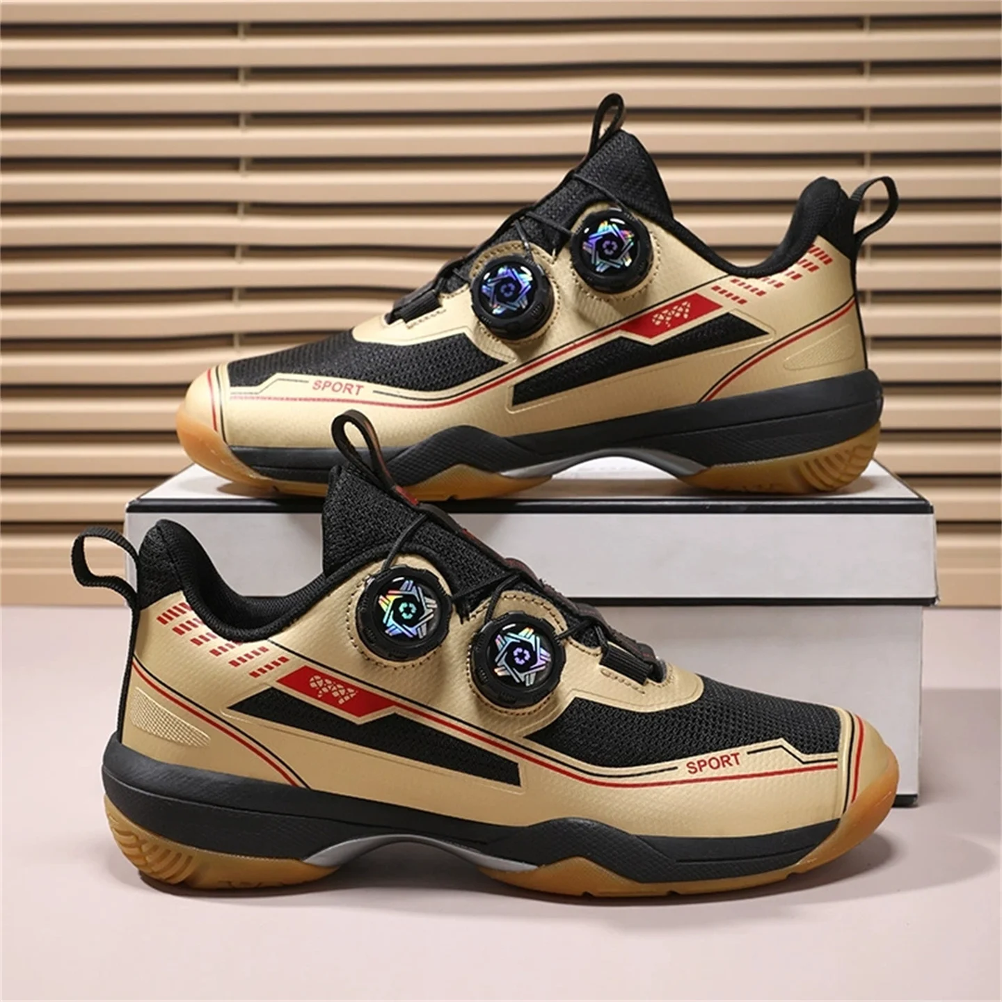 Pickleball/Badminton/Tennis Shoes - Rotating Buckle, Cushioned Bounceback, Shock-Absorbing, Men/Women Running Training Sneakers
