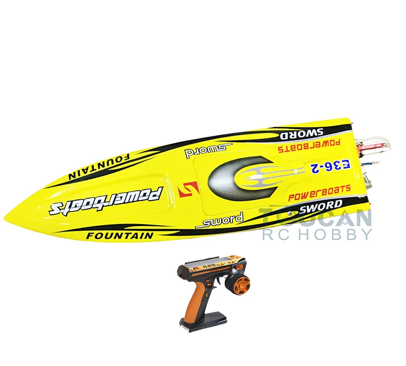 DTRC Toucanhobby E36 Fiber Glass Yellow Electric Racing RTR RC Boat W/ Motor Servo ESC Battery