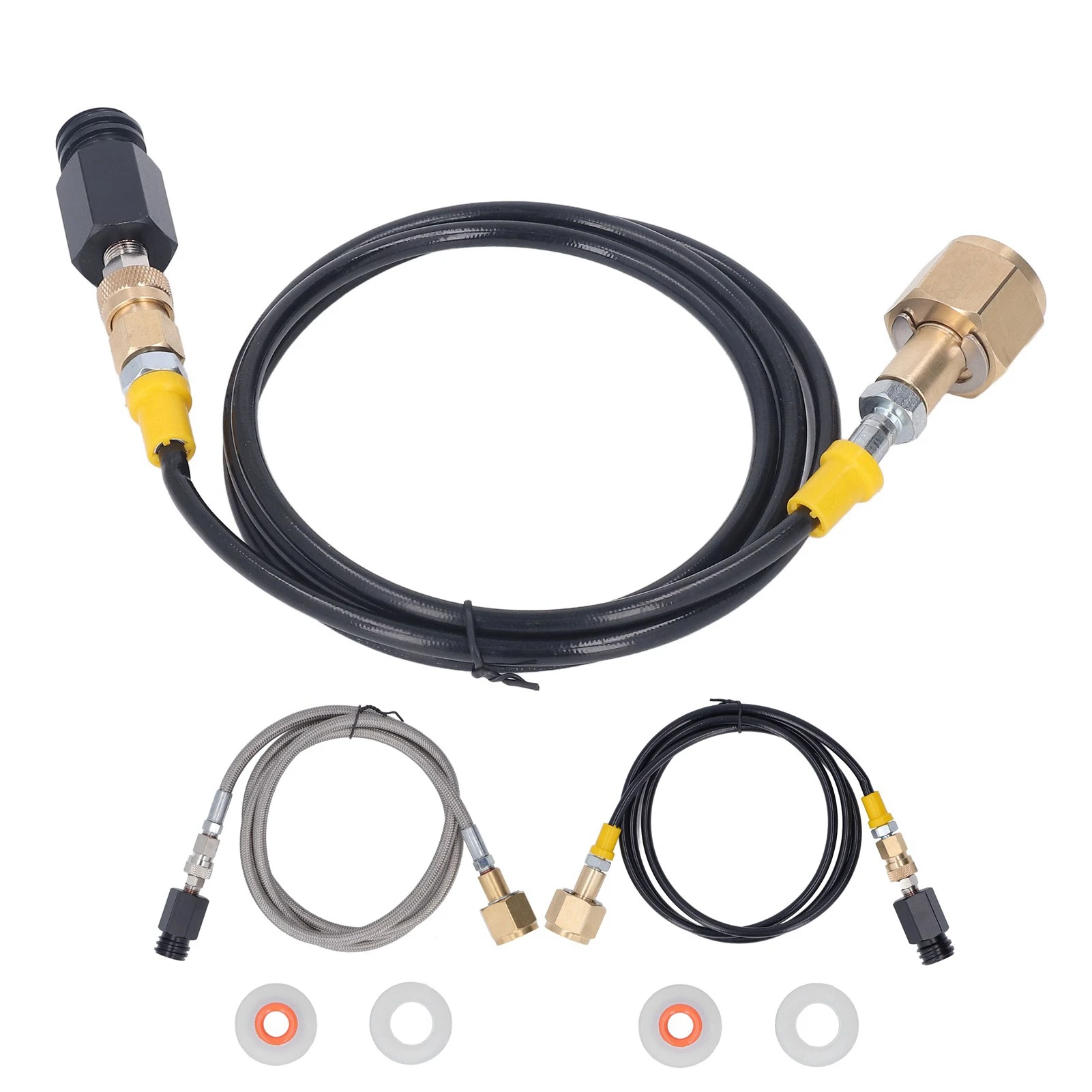 CO2 Refill Connector เครื่องโซดา Connector โซดาอะแดปเตอร์เติม CO2 กระบอกเติมขั้วต่อ 60in ท่อ CGA320