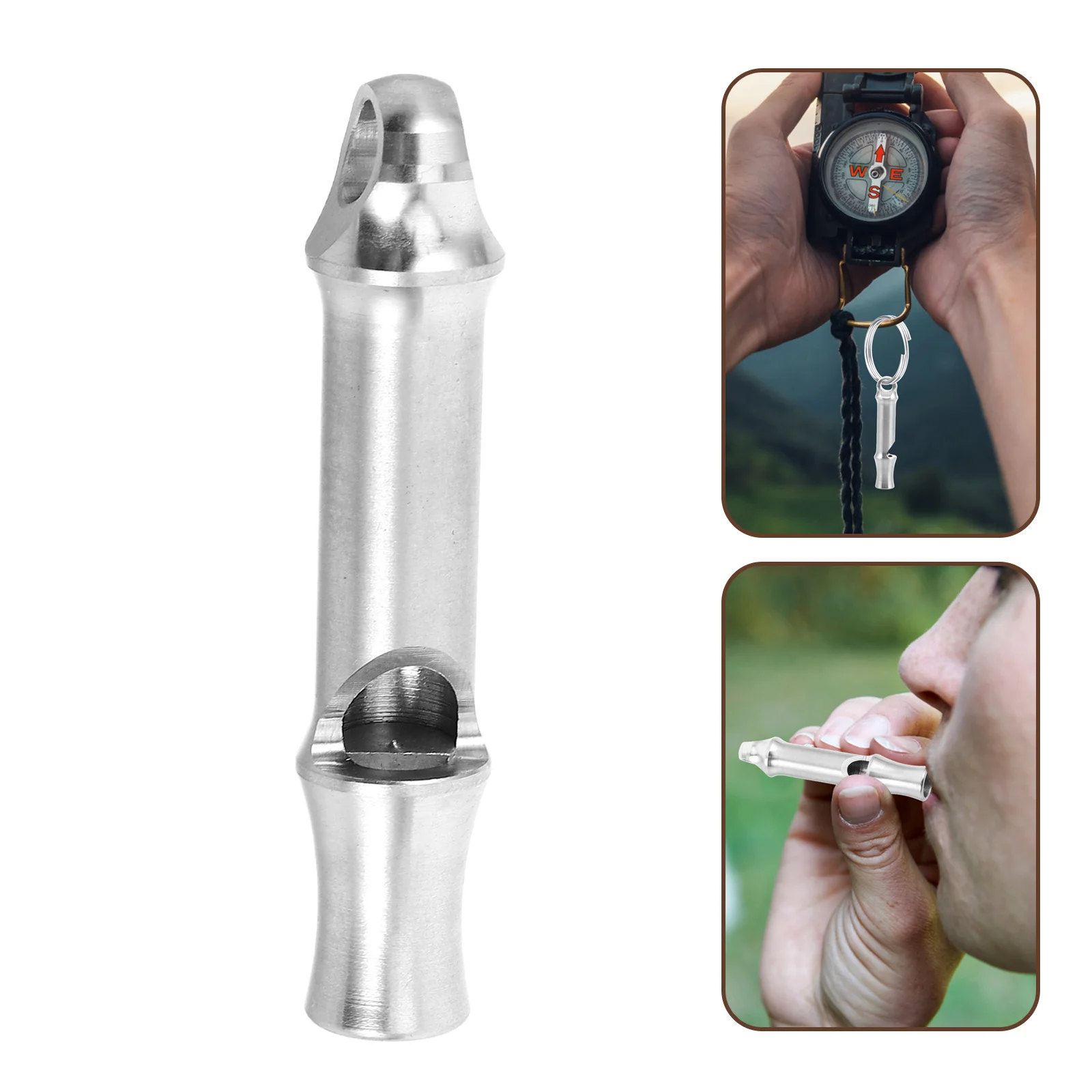 صافرة إنقاذ الطوارئ سبائك التيتانيوم في الهواء الطلق بصوت عال عالية التردد صافرة للمشي التخييم حرس السلامة قلادة #3