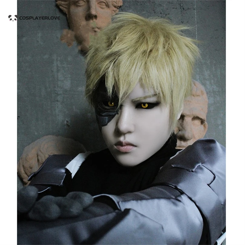 Punch Man Genos Gorro corto amarillo para cosplay Halloween Carnaval