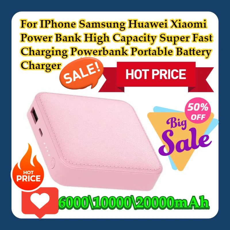 

For IPhone Samsung Huawei Xiaomi 20000mAh Power Bank High Capacity Super Fast Charging Powerbank Portable Battery Charger