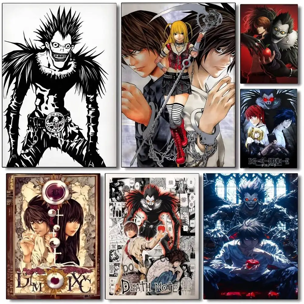 DEATH NOTE Japanese Suspense Anime  Poster Self-adhesive Art Waterproof Paper Sticker Coffee House Bar Room Wall Decor