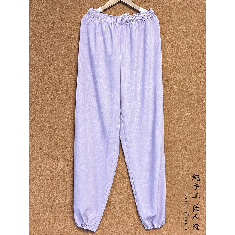 Women's 2026 Premium Spring Summer Tai Chi Outfit - Hand-Painted Lightweight Linen, Flowing & Draping for Performance and Compet