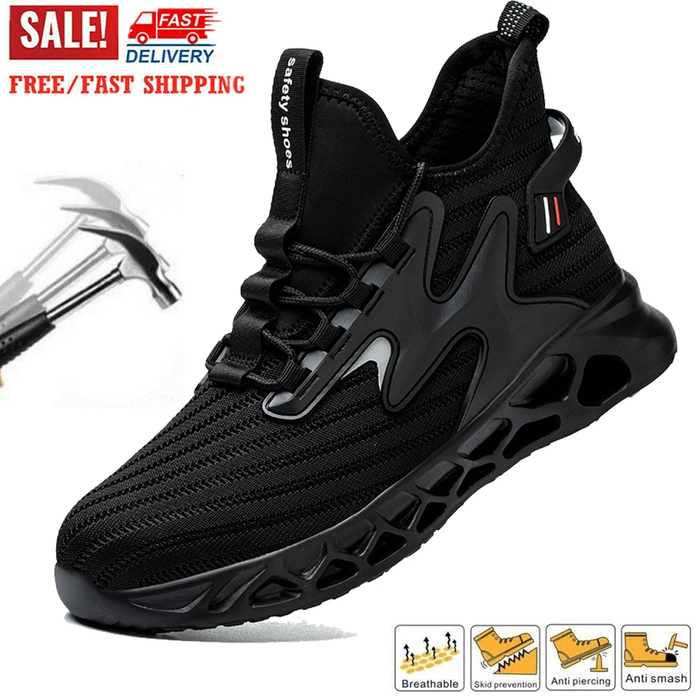 

Защитная обувь. Мужские ботинки со стальным носком. Удобная рабочая обувь. Противоударные рабочие кроссовки. Защитные ботинки.