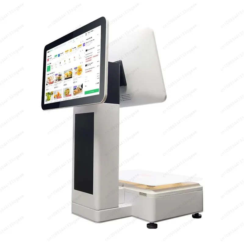 

Black and White 15.6inch+ 14inch Double Screen POS All in One With Electronic Weigher and Built-in Printer Cash Register