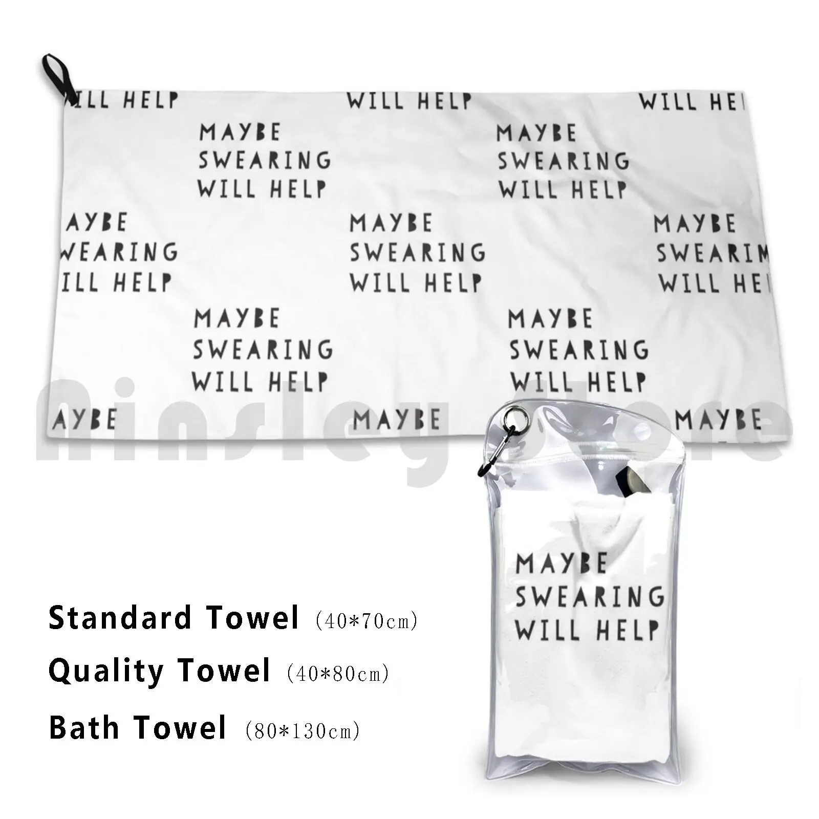 Maybe Swearing Will Help Bath Towel Beach Cushion Humor Swearing Shit Dark Humor Complain Anger Annoyed