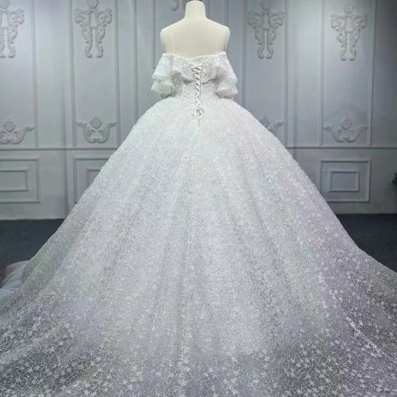 Exquisitos vestidos de novia de Organza para mujer, vestido de novia con escote Corazón, cintas de perlas, DY9806, Suknia soblubna, 2022