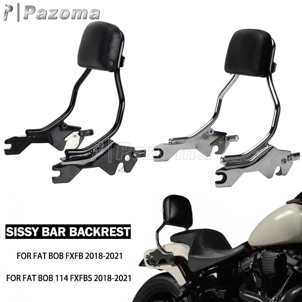 Bagażnik z oparciem pasażera do motocykla Harley Fat Bob FXFB 114 FXFBS 2021 2020 2019 2018, odłączane oparcie, sissy bar.