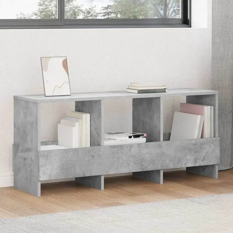 Porte-revues gris béton 102x30x45 cm
