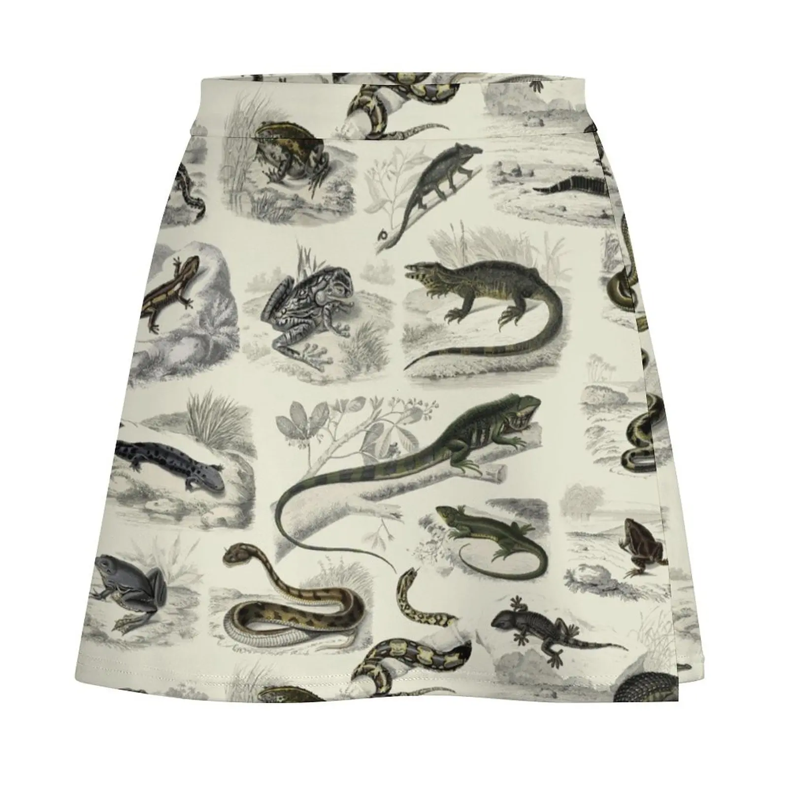 Antique Black & White Toile Reptiles & Amphibians Mini Skirt dresses for prom summer outfits for women 2026 Mini Skirt