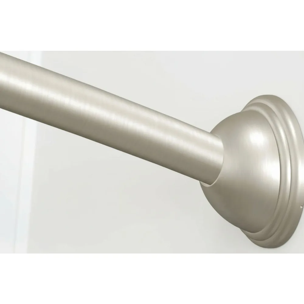 

Adjustable Curved Shower Rod Brushed Nickel Finish Easy Installation Bathroom Upgrade