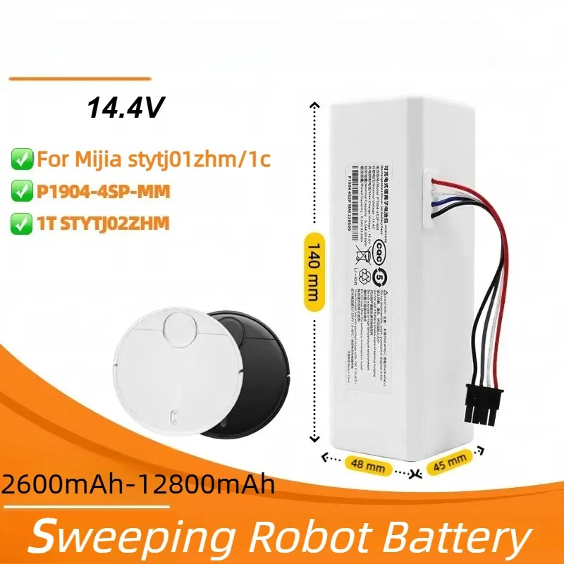 NEW 14.4V 2600mAh-12800mAh Battery for Xiaomi Mijia 1C STYTJ01ZHM Robot Vacuum Mop Cleaner Accessories Battery