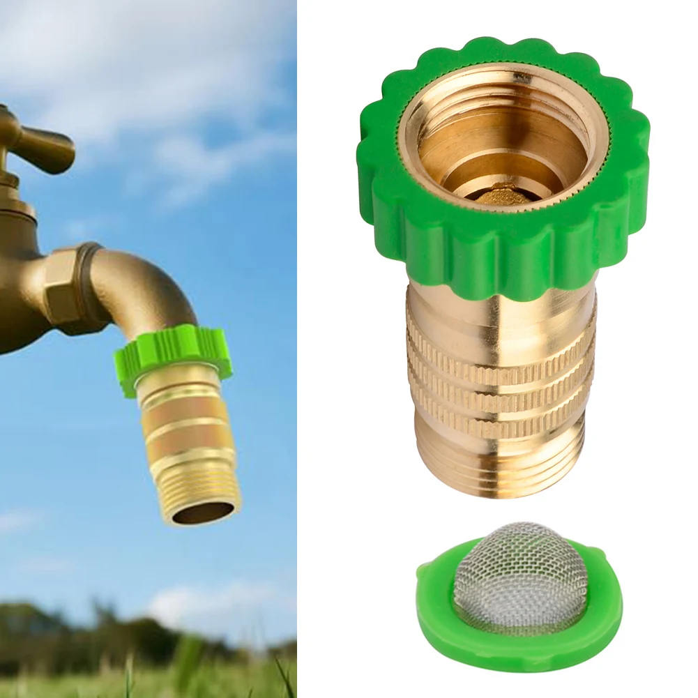 

Water Pressure Control Brass Pressure Regulator Camping Setup Built-in Sediment Filter Compatible With Garden Hoses