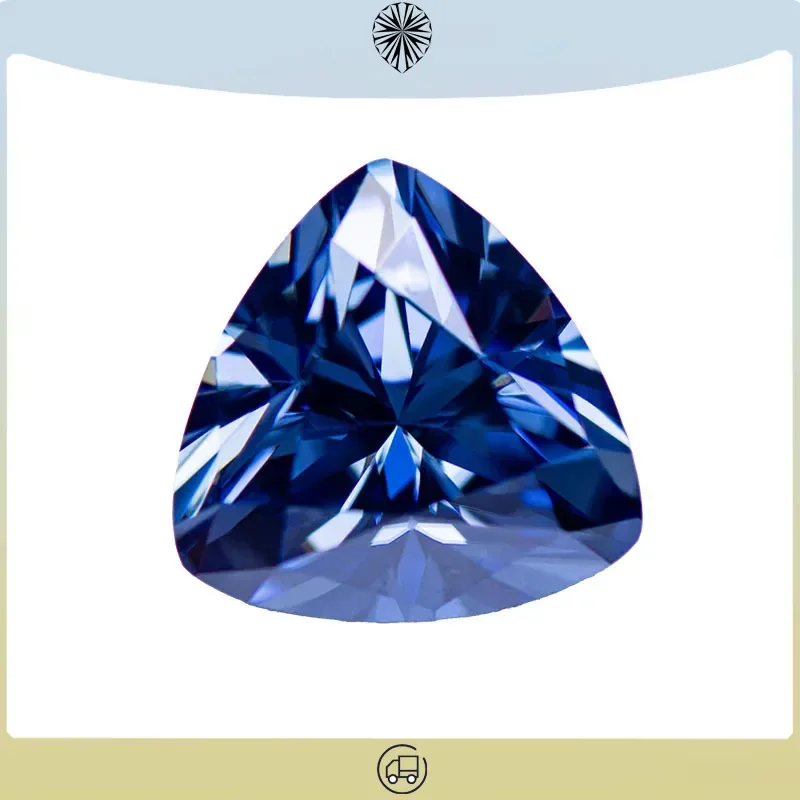 

Moissanite Stone Trillyon Cut Natural Royal Blue Color Lab Created Gemstone for DIY Charms Jewelry Making with GRA Certificate