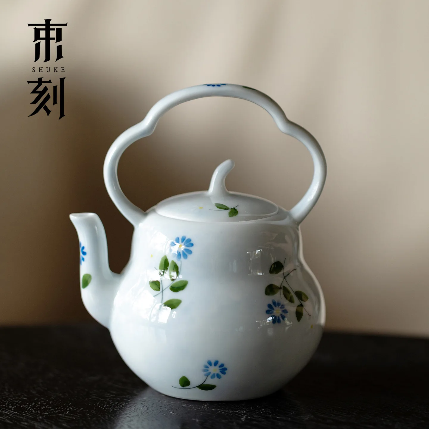 Shuke's Hand-Painted Daisy Teapot Handle Is High-End Aesthetically Pleasing Household Tea Pot With A Ball-Shaped Filter