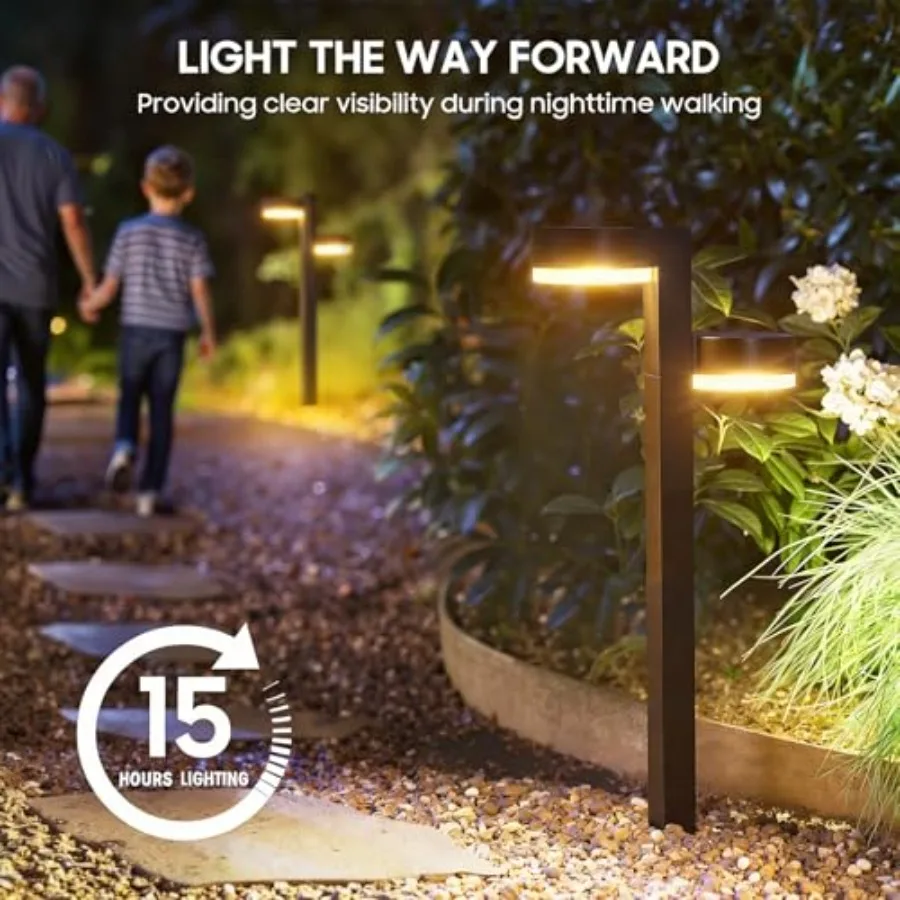 Solar Pathway Lights Outdoor Waterproof, 6 Pack with 12 Head Solar Lights Outdoor Super Bright Up to 15Hrs, Auto On/Off Garden