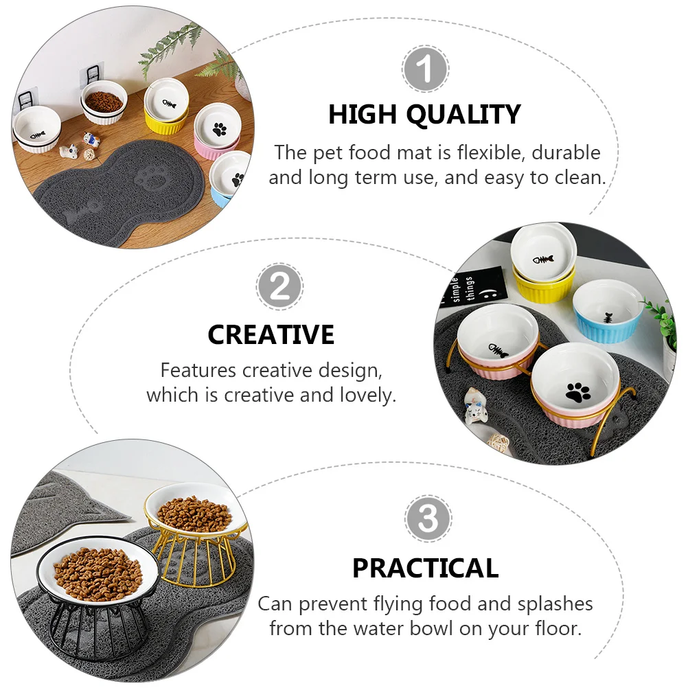 

2Pcs Pet Feeding Mat Non-Slip Dog Cat Eating Drinking Bowl Pad Anti-Skid Base Splash Proof Design Pet Feeding Mat