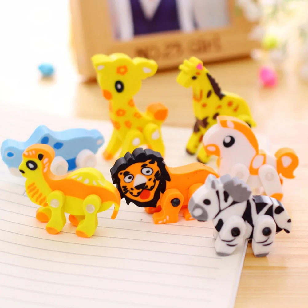 30 pezzi gomme da cancellare per animali dei cartoni animati gomme da cancellare stereoscopiche staccabili creative per bambini studenti regalo novità di cancelleria colorata