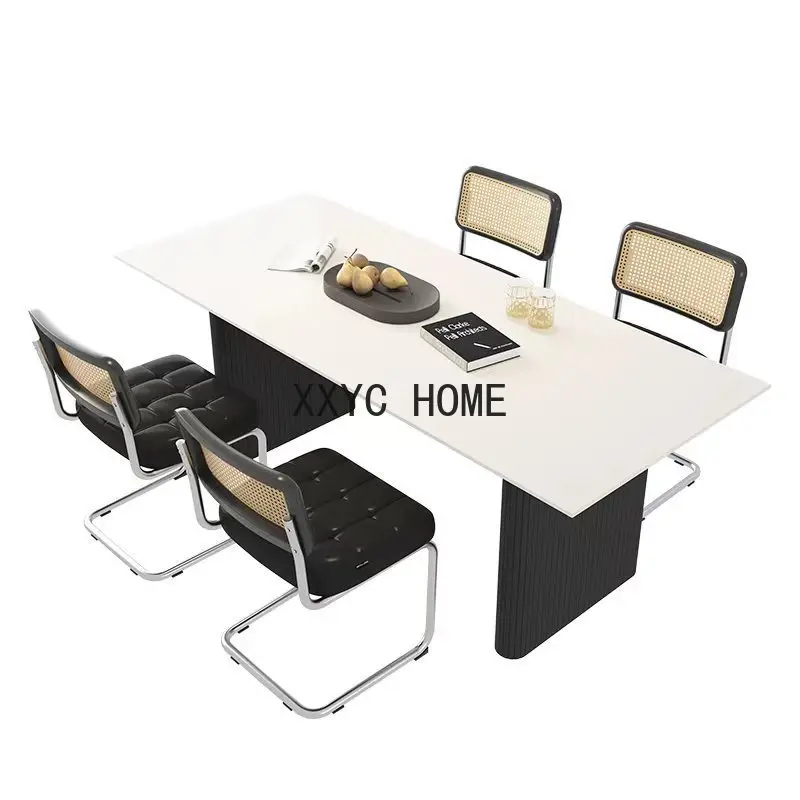 

Скандинавская каменная тарелка, обеденный стол из массива дерева, домашний обеденный стол, прямоугольный стол