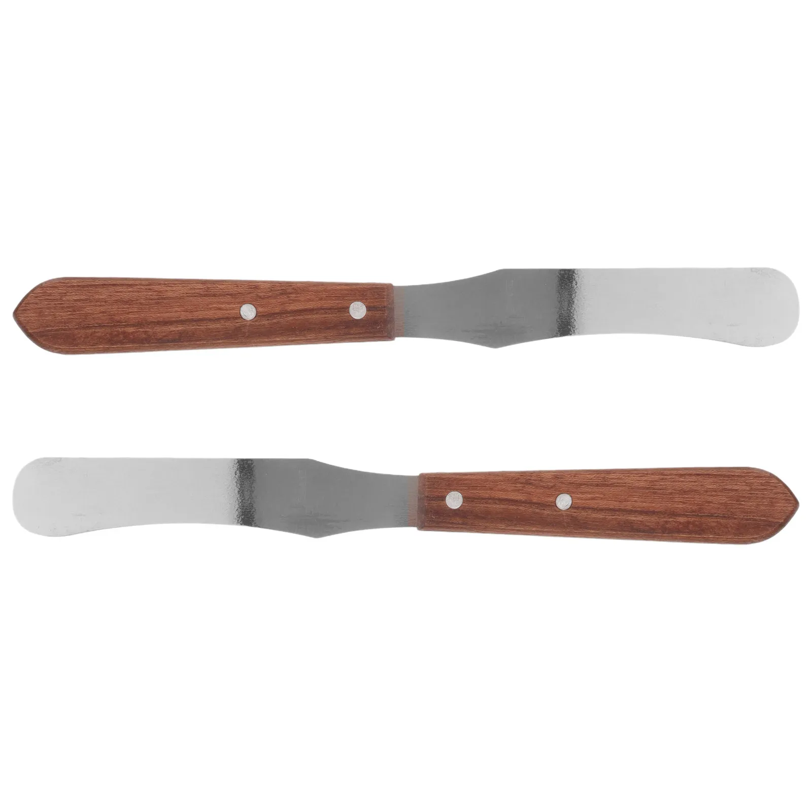 2Pcs Body Hair Removal Spatula Stainless Steel Waxing Curved Scraper Wooden Handle Esthetician Tools Metal Waxing Spatulas