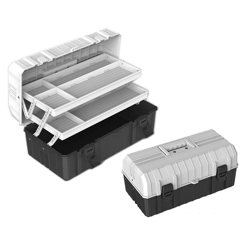 

Three-Layer Large Tool Case Household Storage Tool Case Plastic Hand-Carrying Folding Multifunctional Hardware Tool Organizer