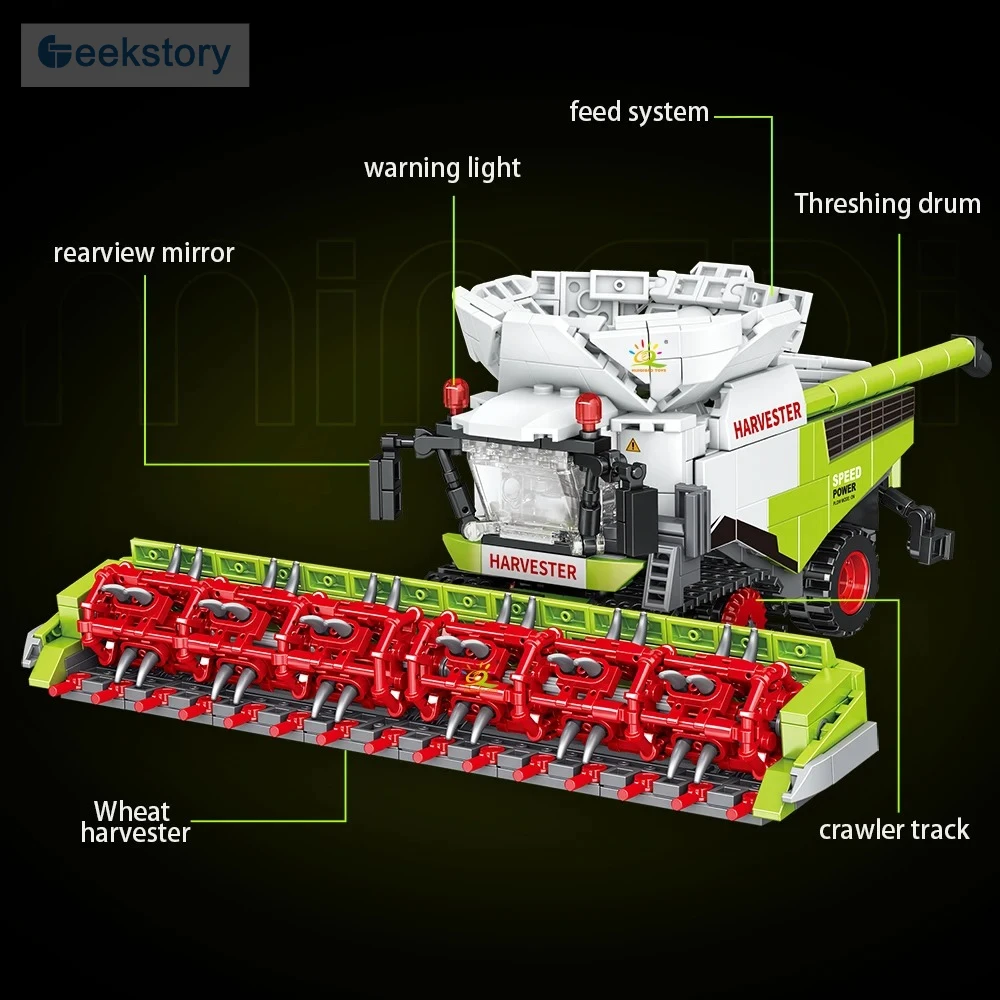 Série agricultor caminhão moc blocos de construção trator/cultivador/colheitadeira veículo meninos montagem carros modelo tijolos brinquedos presentes do feriado
