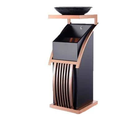 Hotel Lobby Office Shopping Mall Elevator Access Outdoor Stainless Steel Vertical Garbage Bin Cigarette Ashtray Storage Bucket