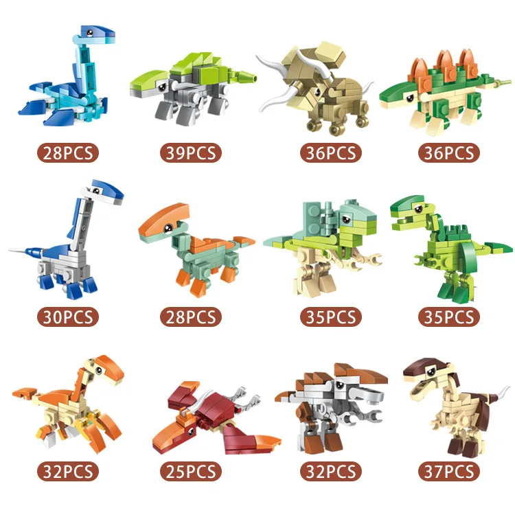 Creativity Mini Insect Animal World Building Block12 in 1Tyrannosaurus rex Model Kit Brick Home Decor Birthday Toy Gift for Kid