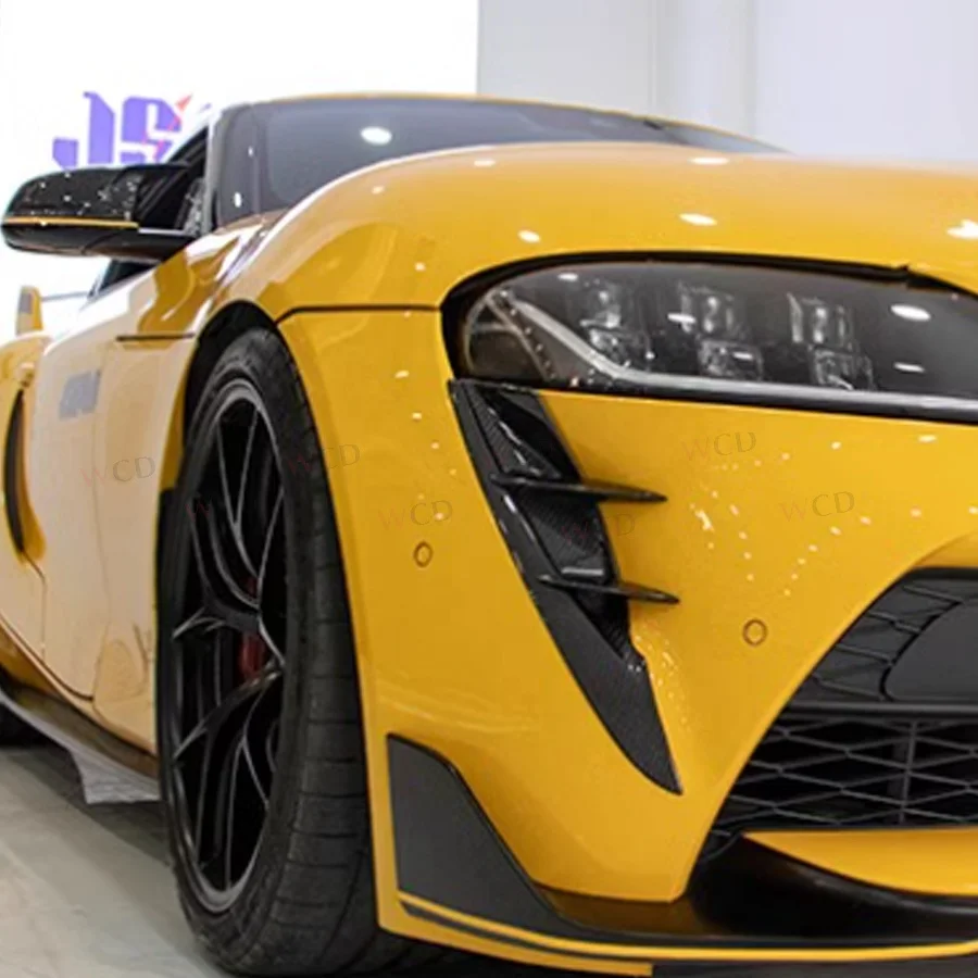 คาร์บอนไฟเบอร์คุณภาพสูงสำหรับ Toyota Supra A90 2019+ ชุดแต่งกันชนหน้า คานาร์ดด้านข้าง สปลิตเตอร์ ชุดแต่งตัวถังรถยนต์