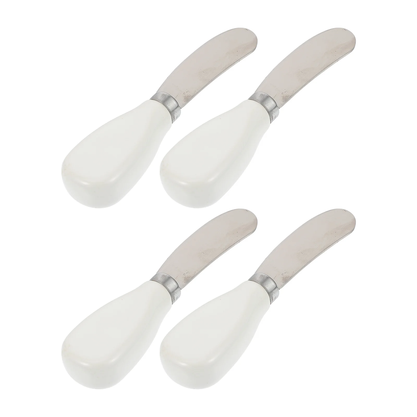 

4 шт., инструменты для размазывания крема из нержавеющей стали, серебро, идеально подходят для дома, скребок для выпечки масла, сыра, джема, скребок для крема