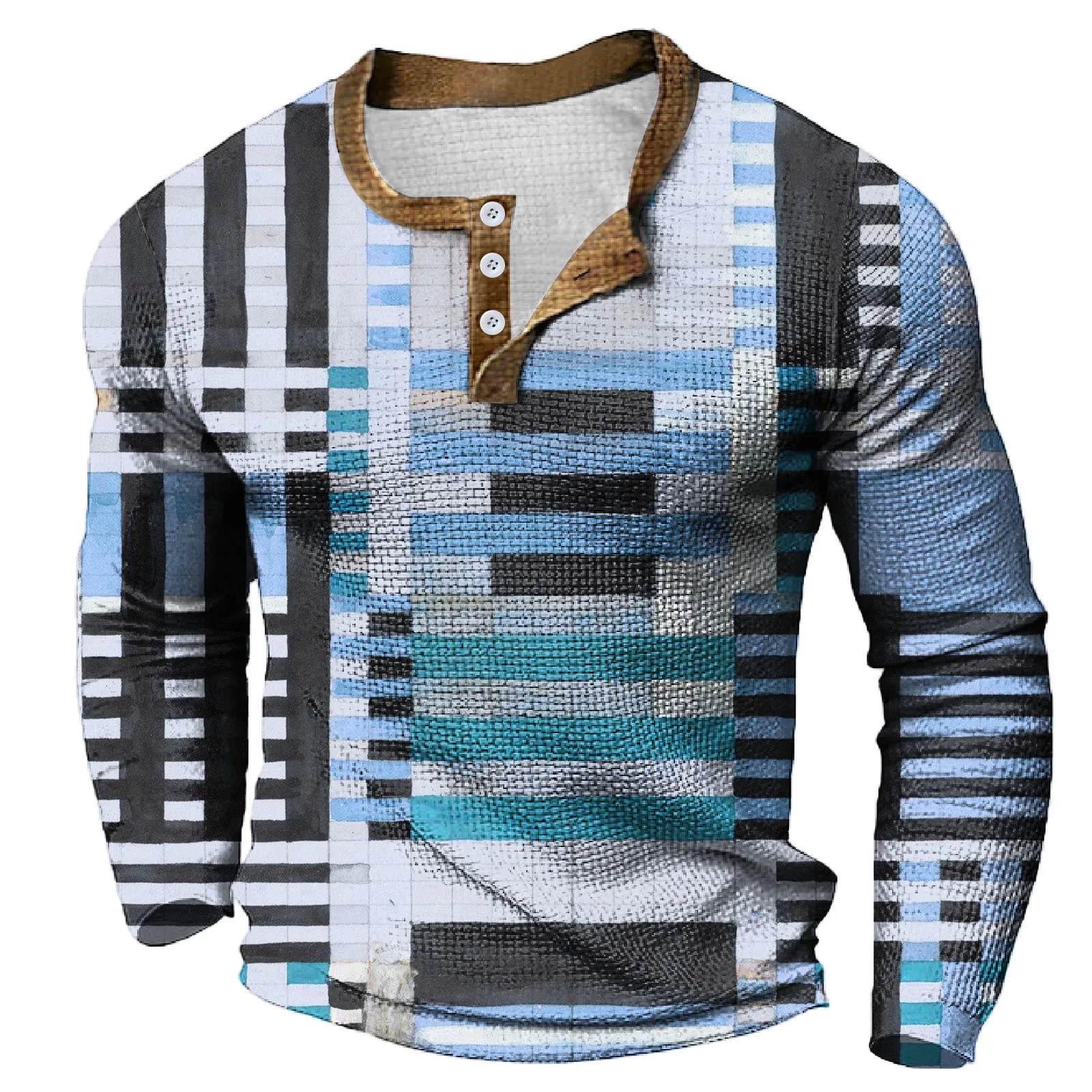 

Универсальная Классическая футболка на пуговицах в горизонтальную полоску с длинным рукавом и принтом высокой четкости топ с длинными рукавами WG20