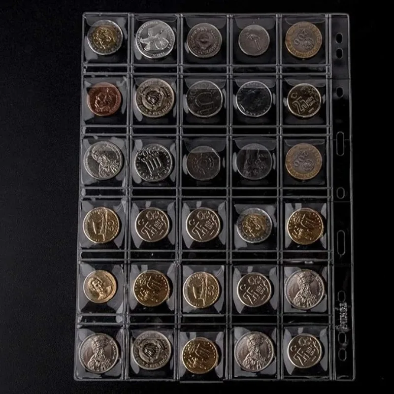 9 Holes PVC Coin Album Refill Sheets Multi Size 2.9/3.5/4.5/6.2cm Coin Protector 6/9/12/20/30/42 Pockets Coin Storage Pages