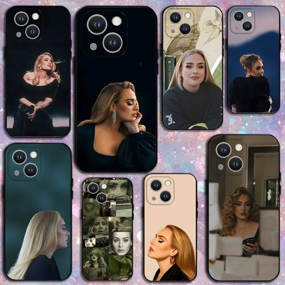 

Singer A-Adele Phone Case For iPhone 16,15,14,13,12,11 Plus,Pro Max,XS,X,XR,SE,Mini,8,7,Soft Silicone Black Cover