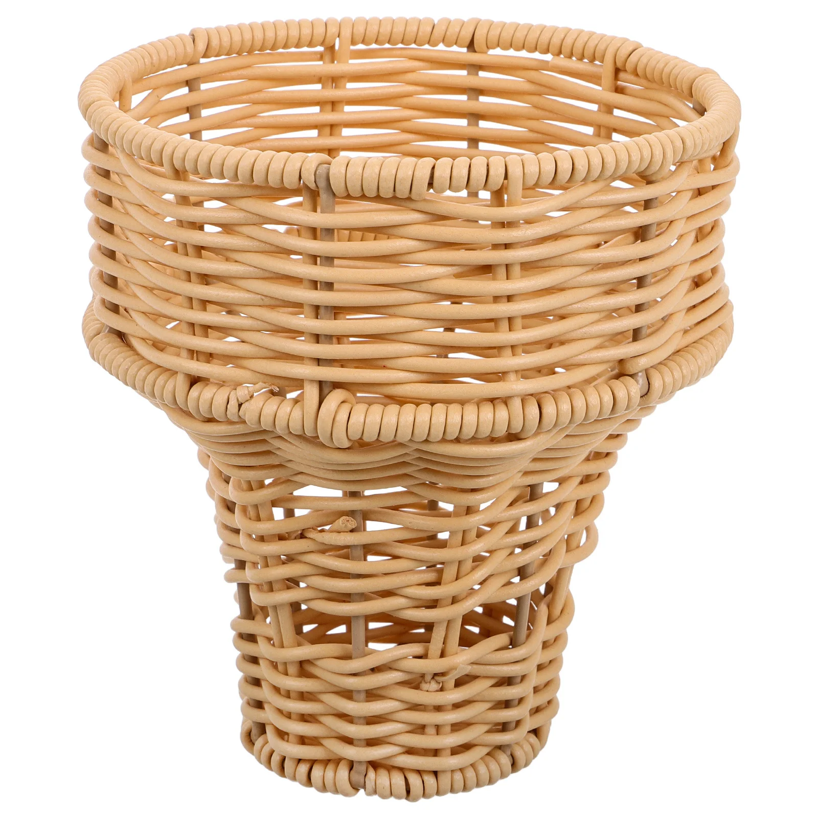 

Elegant Faux Rattan Bouquet Bucket Woven Flower Basket for Romantic Present Wedding Anniversary Decoration Storage