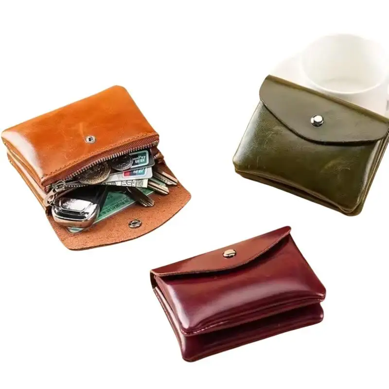 Damen-Münzbörse, Herren-Kurztasche, Geldbörse, Wechseltaschen, Geldbeutel mit Reißverschluss, Vintage-Stil, Organizer-Geldbörsen, PU-Leder, Schlüssel- und Kartenhalter – Detail 7
