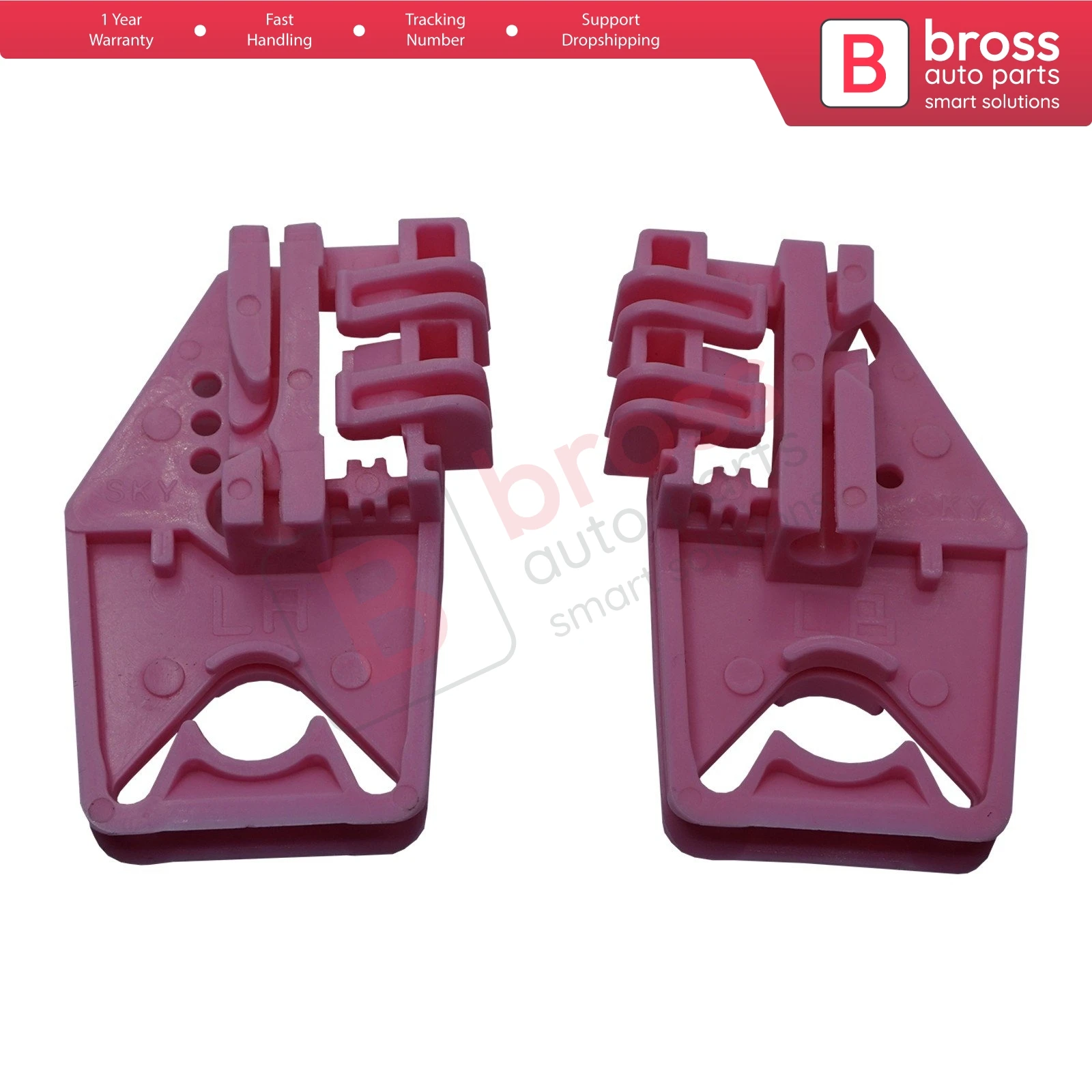 

Bross BWR336+BWR337 Electrical Power Window Regulator Clip LA and LB Front Left Door 1Z1837461 for Skoda Octavia Laura MK2 1Z