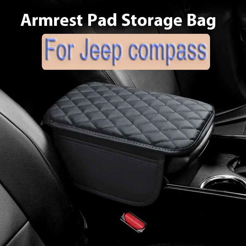 Car Accessories Armrest Box Height Increase Pad Storage Bag Center Console Cover For Jeep Compass Grand Cherokee Wrangler Jk