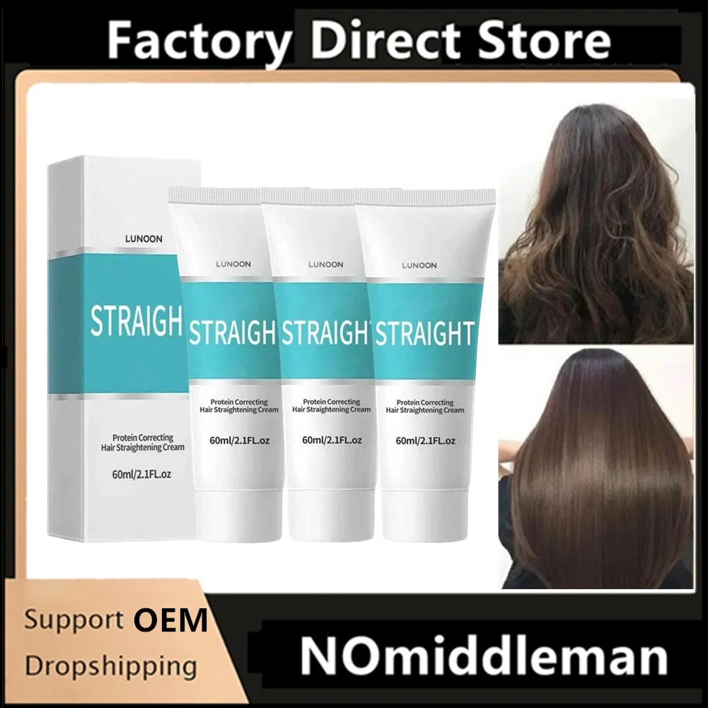 

EELHOE 60ml Protein Hair Cream Straightening Treatment Keratin Hair Care Cream Anti Frizz Smooth Silky Hair Damage Repair Cream