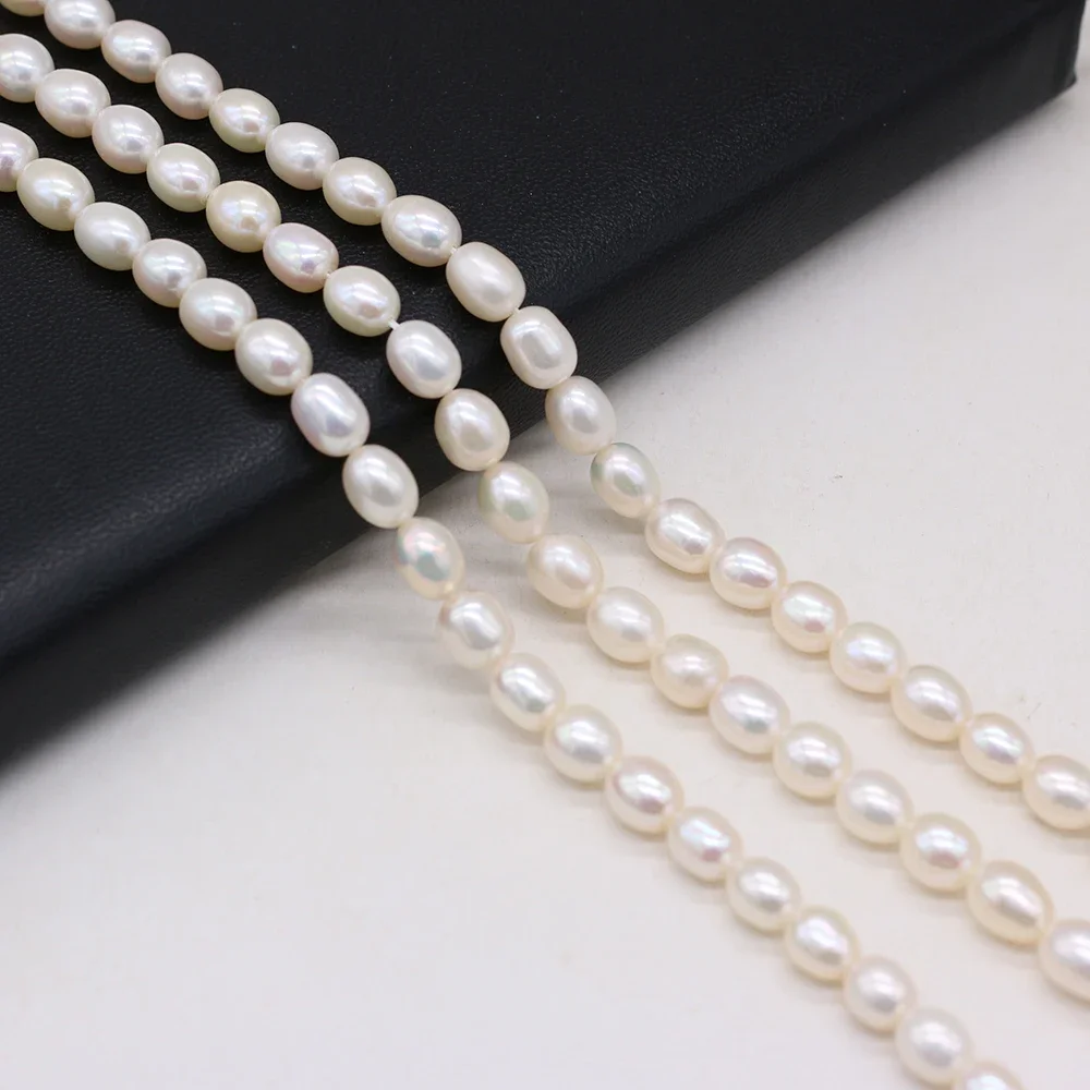 Natural Freshwater Pearl Rice Shape Beads 7-8mm Pearl for Jewelry Making Necklace Bracelet Exquisite Jewelry Gifts