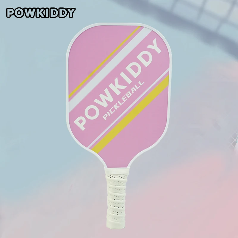 

POWKIDDY Pickleball paddle pink single racket men's and women's lightweight racket