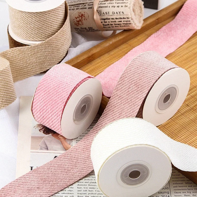 25/38mm 5yards Twill Corduroy Ribbon DIY Hair Bows Clothing Sewing Supplies Gift Wrapping Accessories Ribbons for Crafts