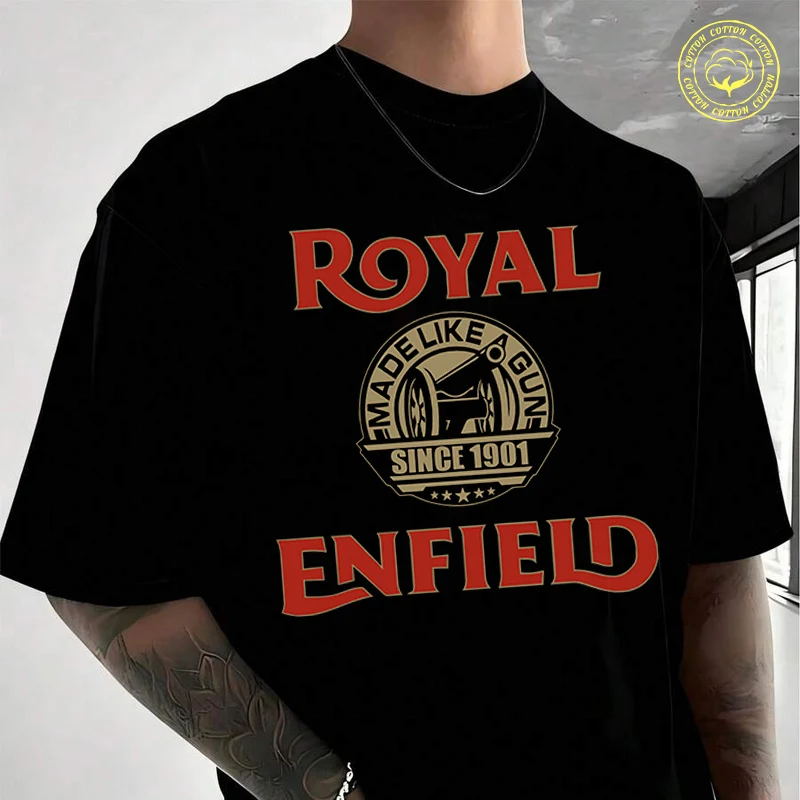 

Мужская одежда, новинка, лучшая мотоциклетная футболка Royal Enfield, хлопковая футболка с короткими рукавами, летние мужские футболки