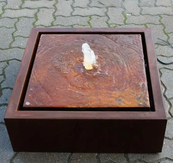 

4ft wide Corten Steel Water Feature Garden Fountain