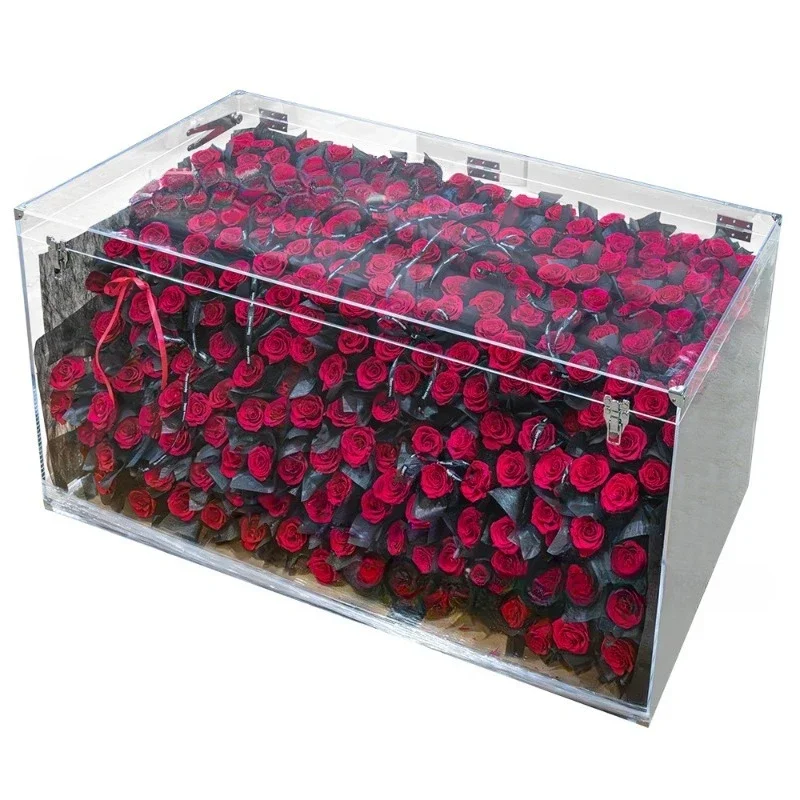 

Internet celebrity giant acrylic living room ornament, rose eternal flower box gift
