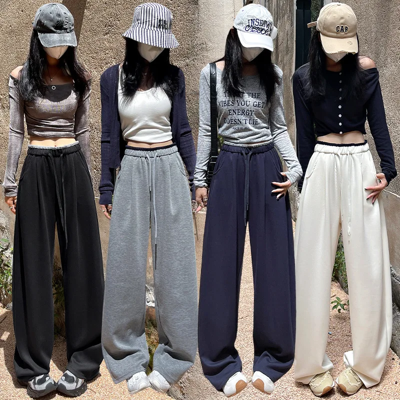 

Широкие брюки без карманов, женские зимние бархатные двухэтажные брюки в скандинавском стиле на подкладке из шерпа, вельветовые пуговицы с тиснением, прочный плюш OL